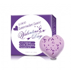 Luxurious Spa Fizzy,Heart Shaped Lavender Oil Bath Bomb 60g Paraben Free OEM Supply