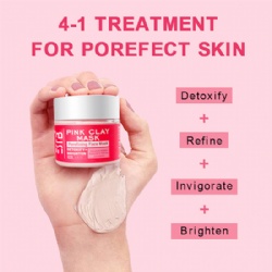 Red Rose Blssom clay mask private label Brighten Porefining Skin Care Face Pink mud Clay Mask Amazon powder top seller face mask