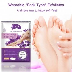 Amazon Hot sale Lavender Moisturizing Foot Peel Mask Exfoliating Callus Peeling Foot Mask Private Label Foot Mask