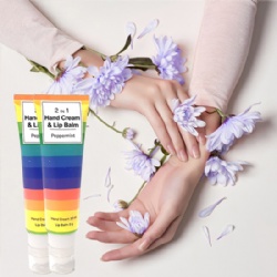 2 in 1 Rainbow Color Sugar Natural Plant Fragrance Hand Lition Moisturizing Handrceam Combine With Lipbalm